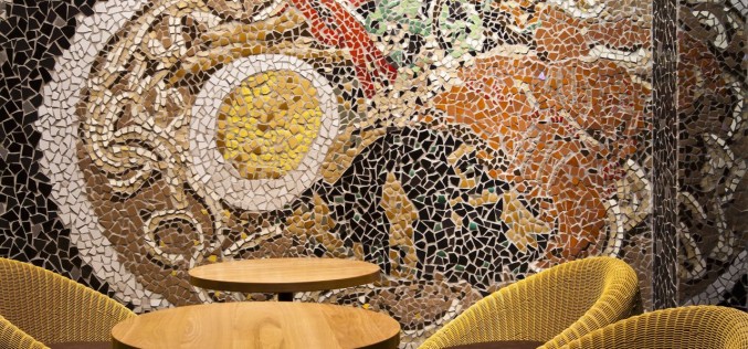 Прохладный Ramen ресторан во Вьетнаме Интеграция Мозаика стены