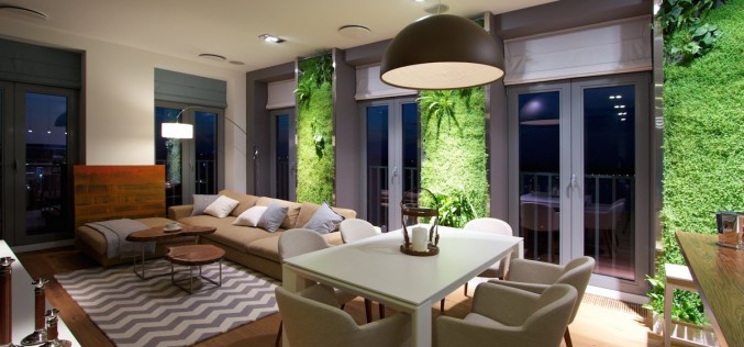 Apartment with Green Walls by SVOYA Studio
