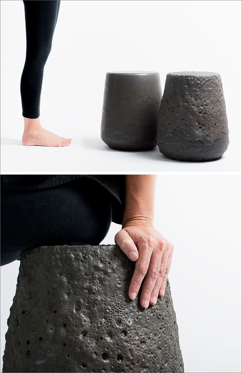 Chilean design studio gt2P (great things to People), have launched their latest collection, named "Remolten N°1: Revolution Series”, a group of stools that have been created using real lava.