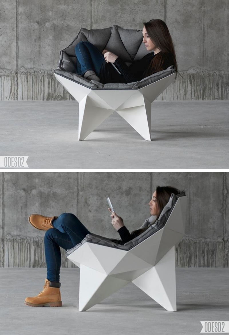12 Comfy Chairs Perfect For Relaxing In // The geometric and dome-like shape of this chair allows you to move around and change positions so you're always perfectly comfortable.