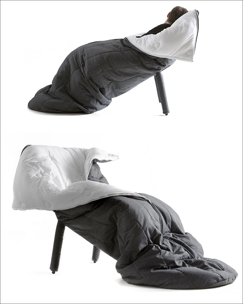 12 Comfy Chairs Perfect For Relaxing In // This sleeping bag chair would be next to impossible not to fall asleep in.
