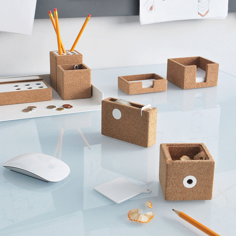 40 Awesome Gift Ideas For Architects And Interior Designers // Cork desk organizers