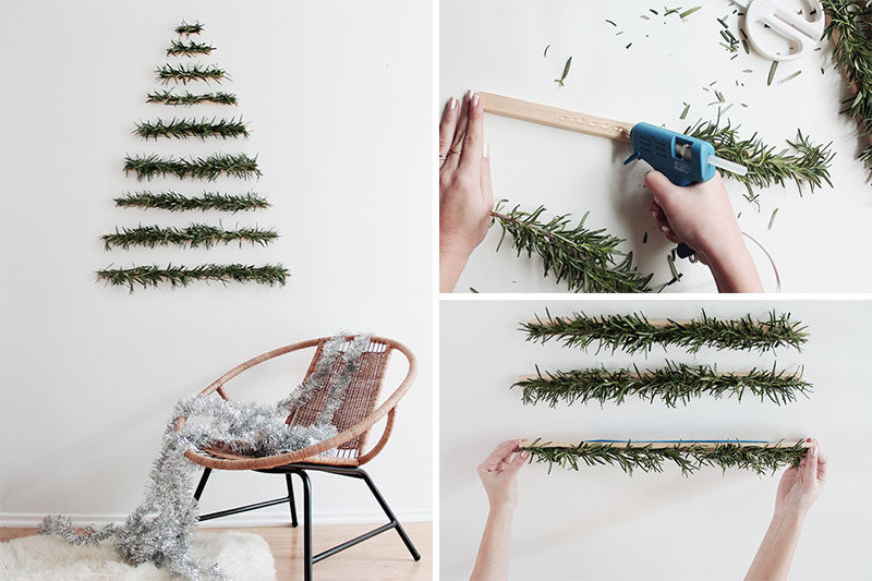 Christmas Decor Ideas - 14 DIY Alternative Modern Christmas Trees // This Christmas tree alternative is perfect for all the minimalists all there. Simple greenery arranged in the shape of a tree can be made as large or as small as you want it.