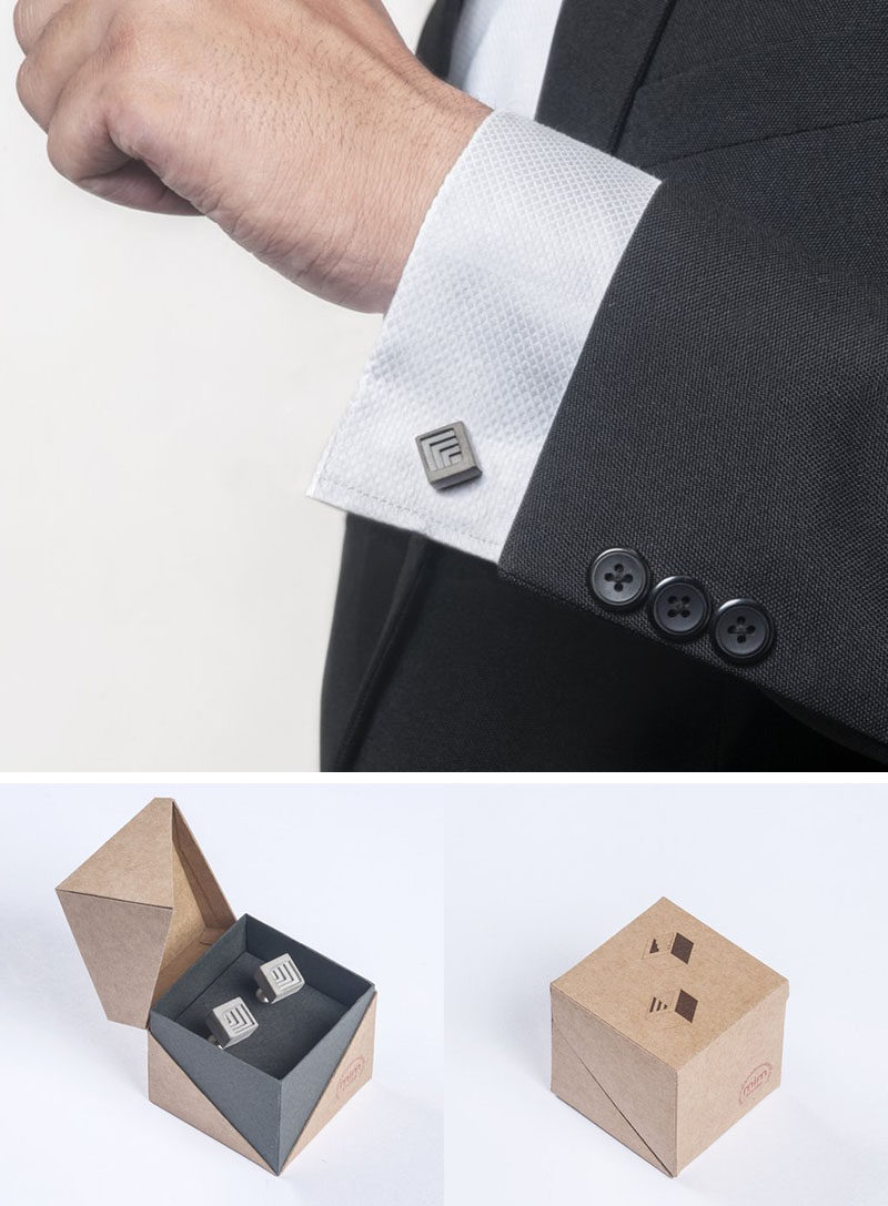 40 Awesome Gift Ideas For Architects And Interior Designers // Concrete cuff links show that your architect has style when it comes to both fashion and design.