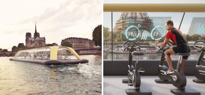 Фитнес-лодка с питанием от человеческой энергии был предложен на реке сена в Париже