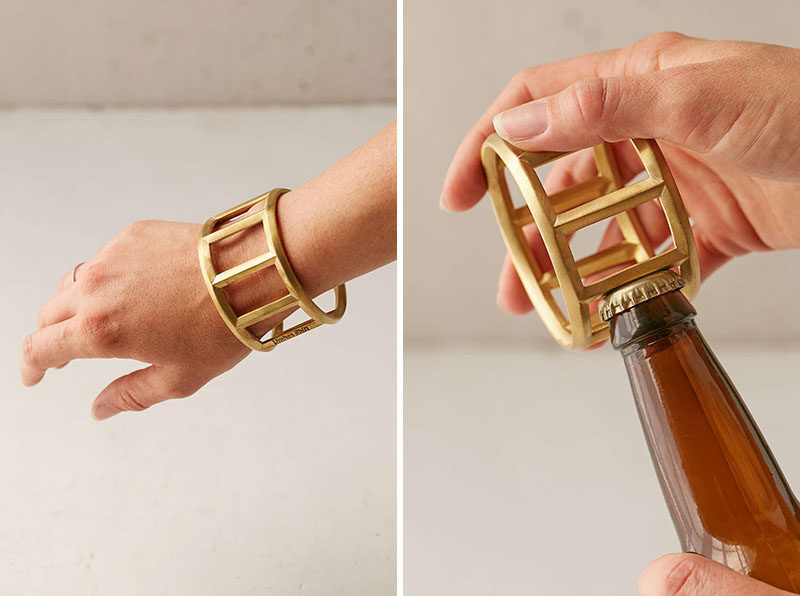 Essential Kitchen Tools - 10 Unique Beer Bottle Openers // Never be caught without a bottle opener again with this stylish bangle bottle opener you can wear all day without anyone knowing about your intentions for later in the evening.
