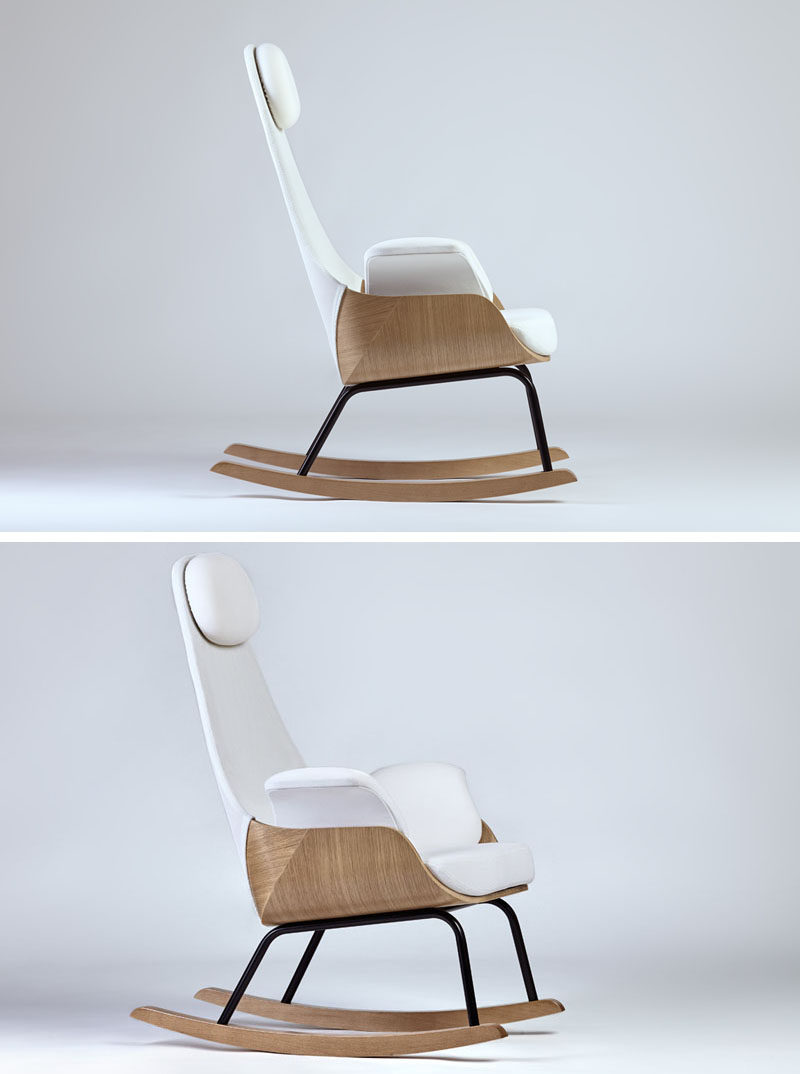 Furniture Ideas - 14 Awesome Modern Rocking Chair Designs // The tall back on this modern rocking chair gives it lots of support and makes it great in a nursery.