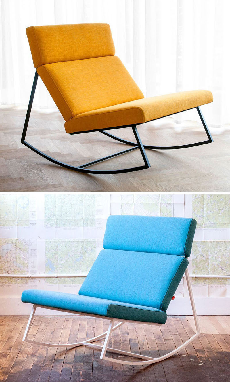 Furniture Ideas - 14 Awesome Modern Rocking Chair Designs // These rocking chairs come in fun colors to create more modern look to fit into any contemporary home.