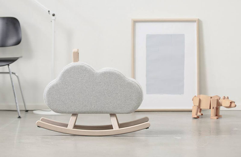 Gift Guide - 30+ Gift Ideas For The Modern Kid In Your Life // This minimal rocking cloud is a simple and stylish alternative to the traditional rocking horse.