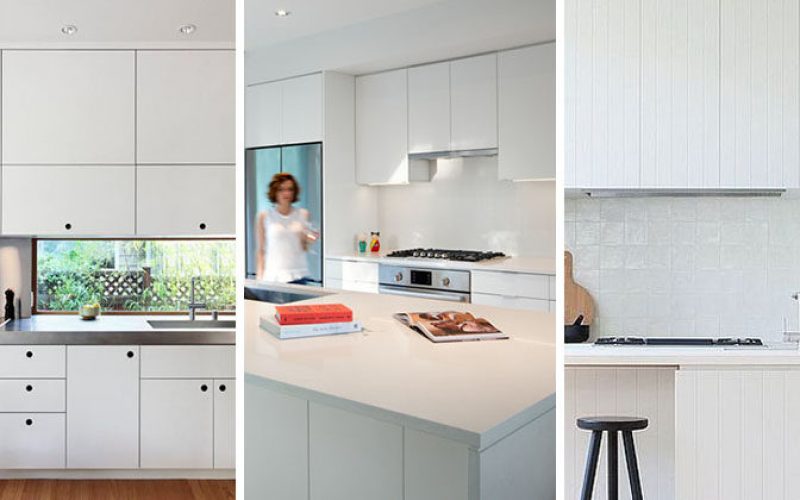 Кухня идеи дизайна – Белый, современный и Минималистский шкафы