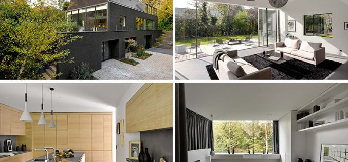 Этот черный современный кирпичный дом был отремонтирован для новой жизни в Бельгии