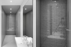 Ванная Комната Идеи Дизайна – Использовать Стекло, Чтобы Покрыть Оригинальную Кирпичную Стену И Сделать Ее Характеристика
