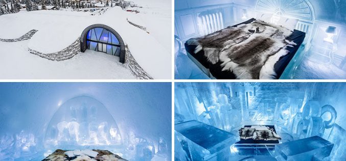 Ледяной отель 365 открыт. Заглянуть внутрь волшебный ледяной мир!