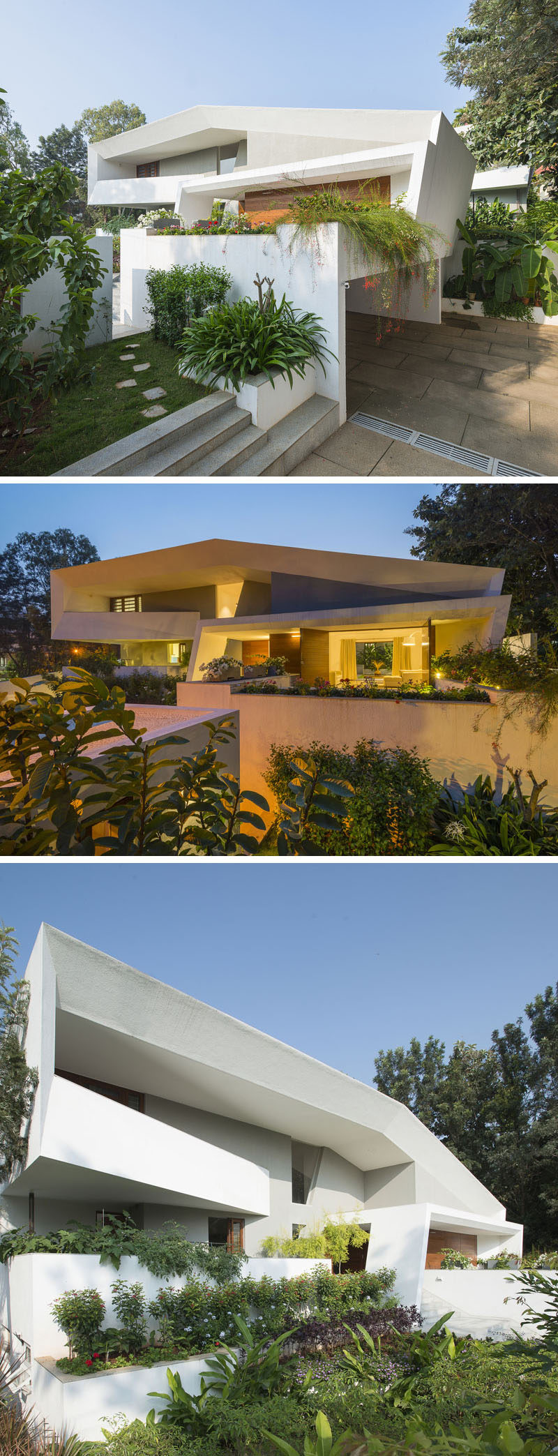 The Design Of This Modern House Features A Very Angular Exterior