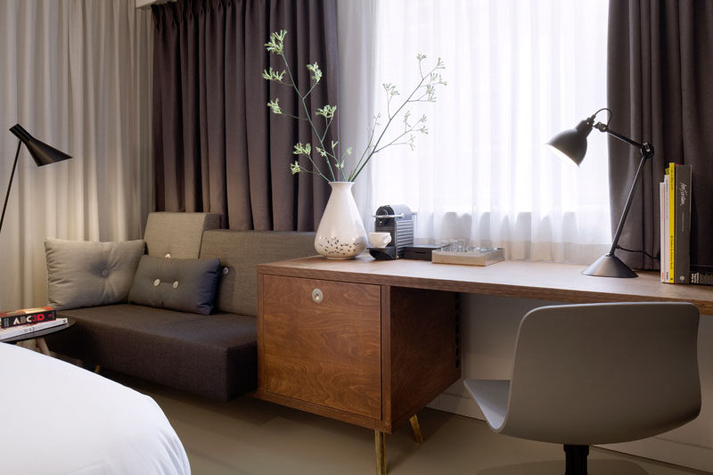Hotel Room Design Ideas To Use In Your Own Bedroom // Include a small writing desk.