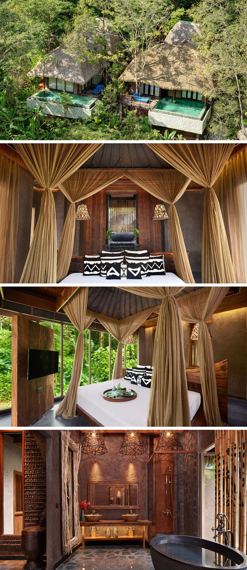 Travel Idea - The Clay Pool Cottages at Keemala (resort in Thailand) were inspired by the Pa-Ta-Pea clan who valued nature and the earth above all else. This was incorporated into the design by making the walls of these cottages from clay and dirt and including other natural materials, like wood and stone, into the interior as well.