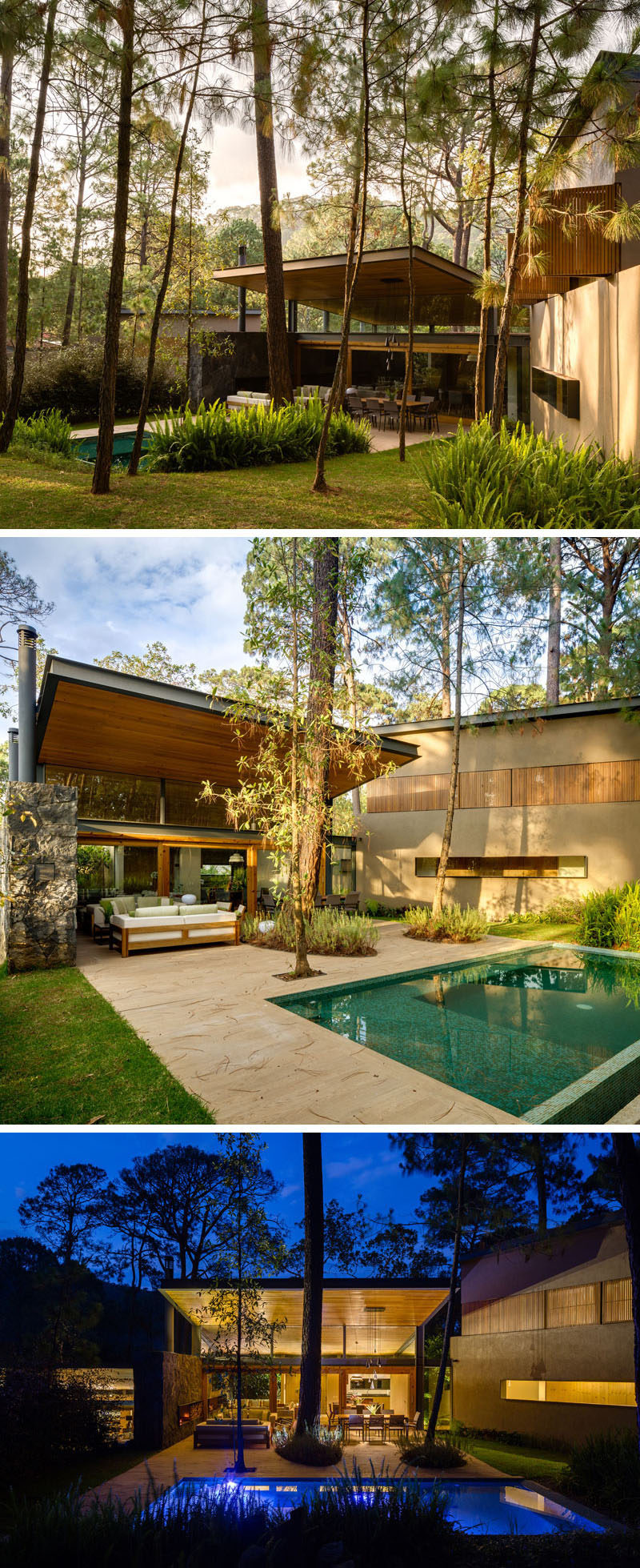 18 Modern House In The Forest // This house was part of a development designed to work with the environment instead of against it and to compliment the surrounding forest vegetation.