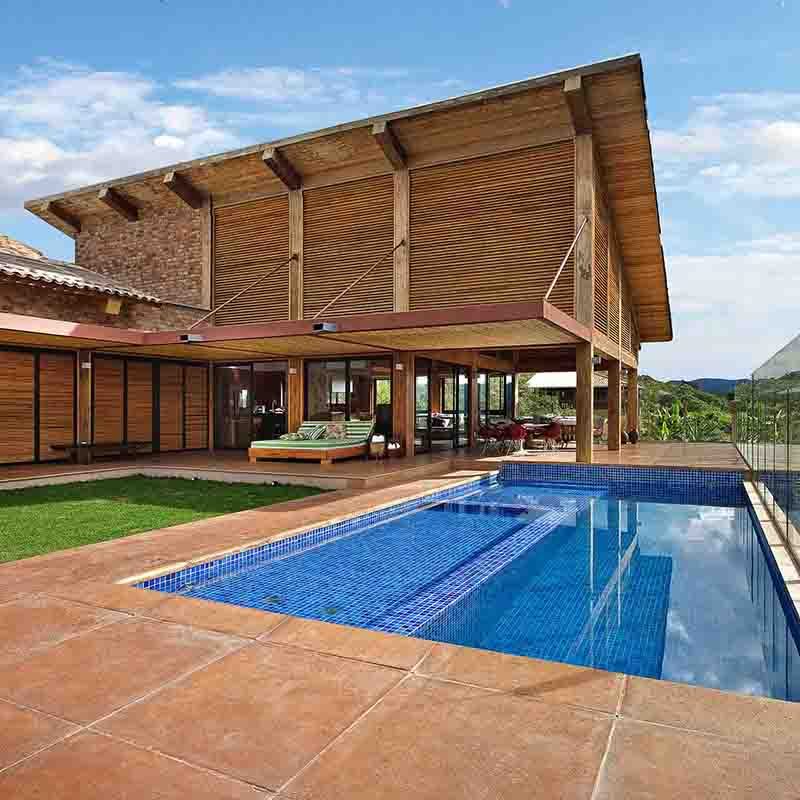 This contemporary wooden house is named the Mountain House and it has been designed by David Guerra.