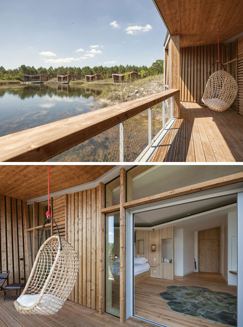This French eco-resort has private villas with views of a lake.
