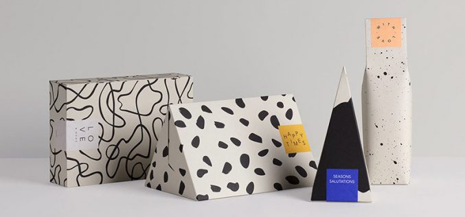 Эта новая коллекция подарочных коробок покрыты современной абстрактной конструкции
