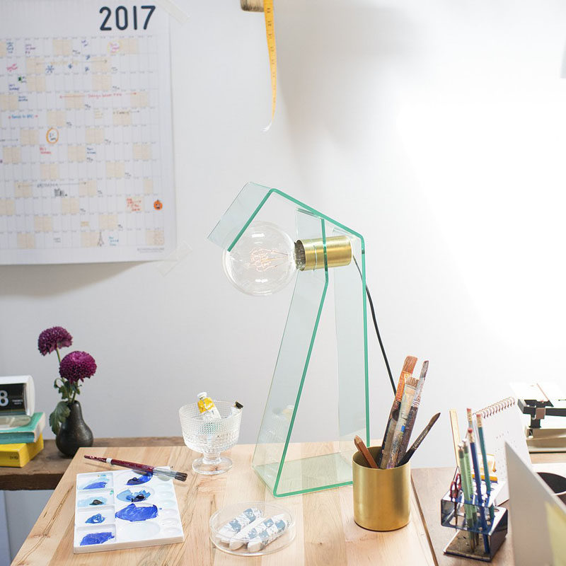 5 Ways To Use Acrylic Decor Throughout Your House // Home Office - This acrylic desk lamp will keep your work area bright no matter what time of the day it is.