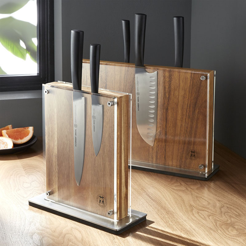 5 Ways to Use Acrylic Decor Throughout Your House // Kitchen - This acrylic knife block is double sided to give you even more knife storage and keeps the blades safely out of drawers.
