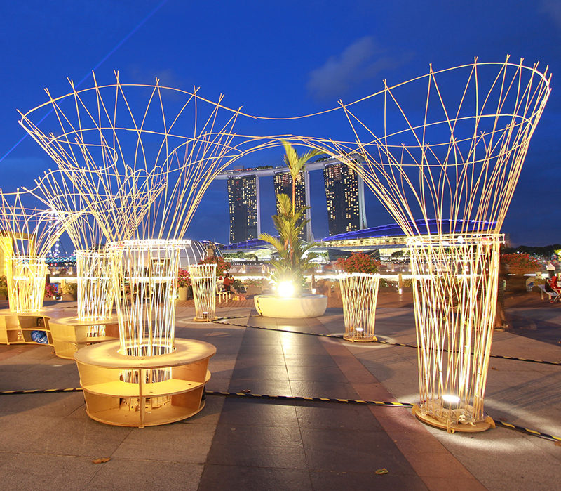 This light art installation is named the Lightscape Pavilion and has been designed by MisoSoupDesign