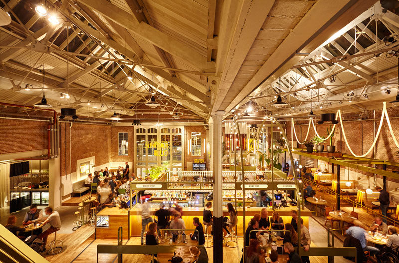 This tram depot in Amsterdam has been transformed in to a restaurant and bar.