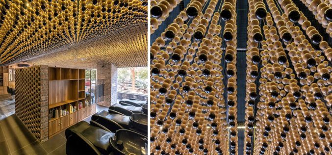 Потолок Дизайнерских Идей – 200,000 Деревянные Бусины Покрыть Потолок В Этой Парикмахерской